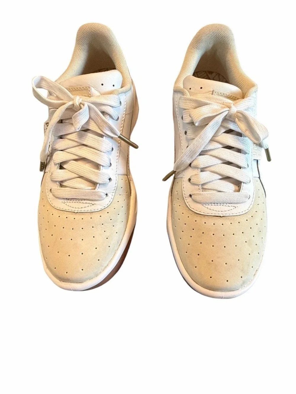 Puma California Exotic Lifestyle Sneakers Retro Whisper White Cream Gold Size 7
